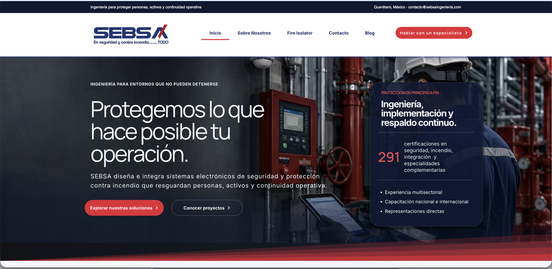 Vista del proyecto SEBSA